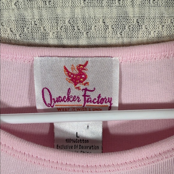 Quacker Factory Pink Long Sleeve Kids Tee with Embroidered Beach Design - Picture 2 of 5